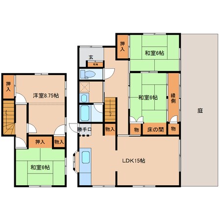 六田駅 徒歩14分 1-2階の物件間取画像